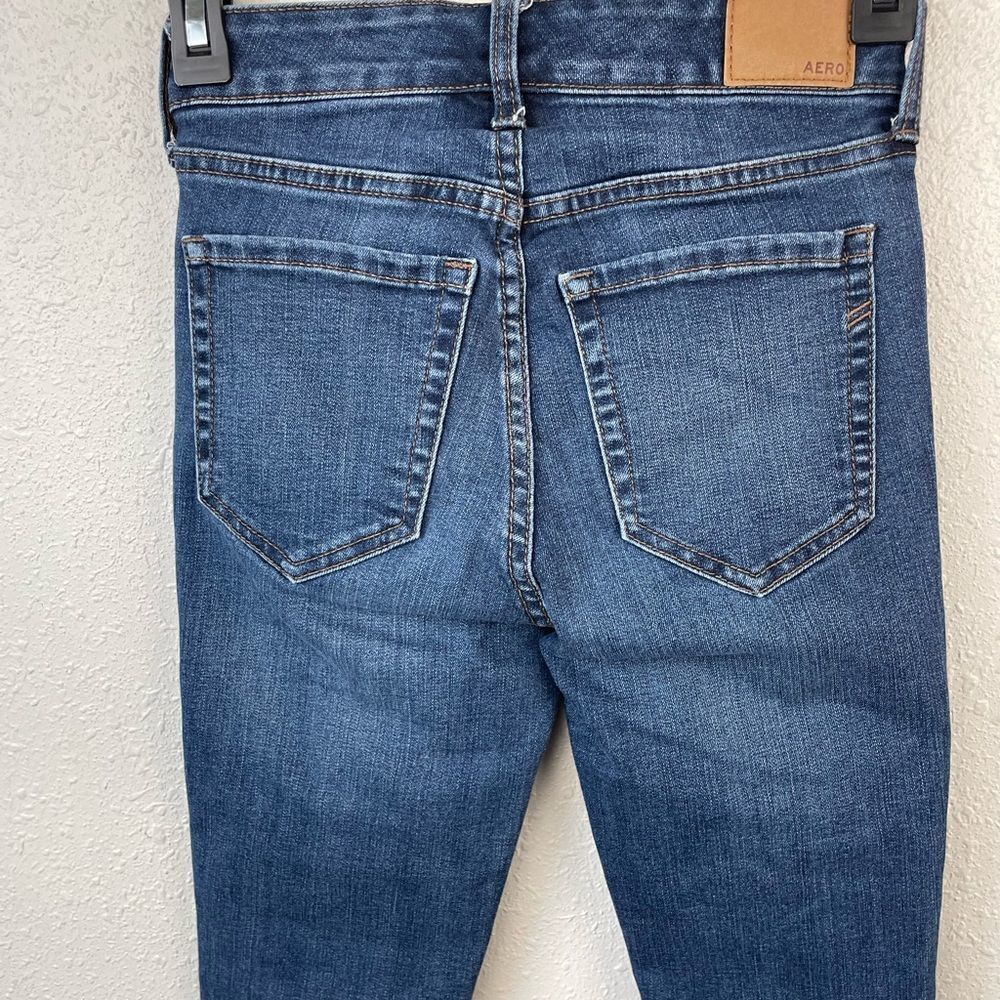 Aero Stretch High Rise Denim Jeans Size 00 Regular - Picture 5 of 6